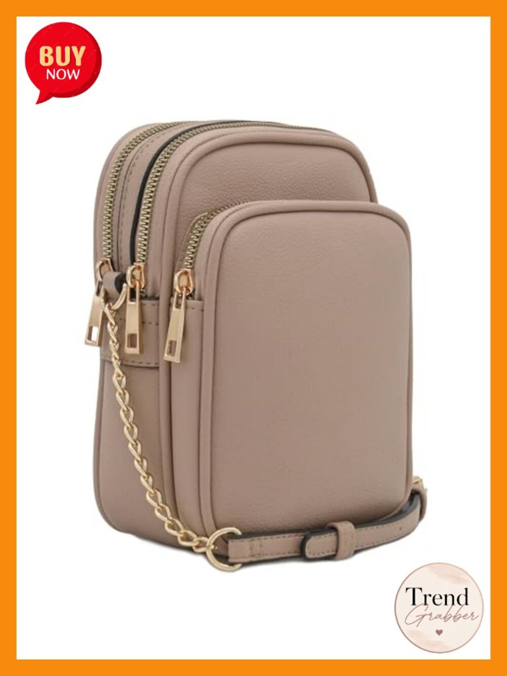 Faux Leather Multi Pocket Crossbody Bag Adjustable Strap